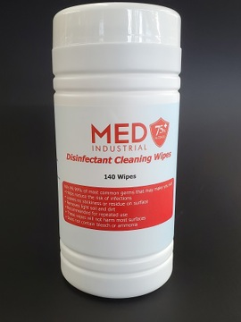 Janitorial Supplies General -MED Industrial Disinfectant Cleaning Wipes 140 Count